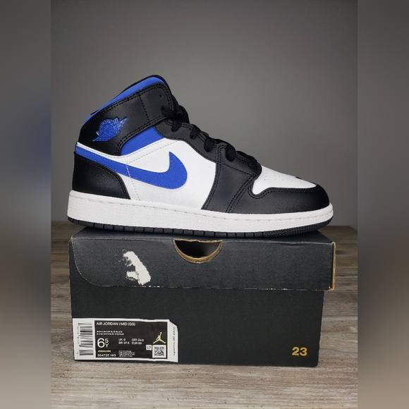 Nike Other - Nike Air Jordan 1 NEW  Mid Black White Royal Blue